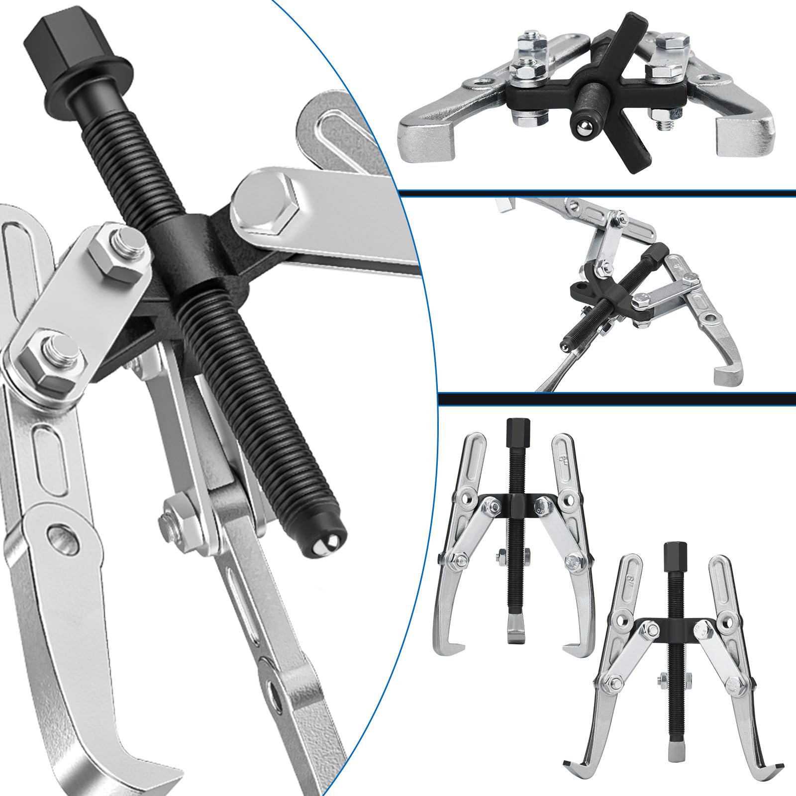 Estrattore cuscinetti da 12", 50 – 300 mm, 2/3 bracci esterni/interni, estrattore a sfera regolabile, estrattore parallelo per rotori, cuscinetti ruota auto, acciaio CrV