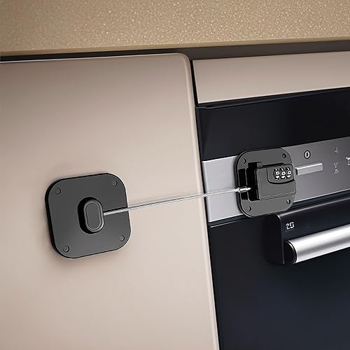 Miniatura 5 de Paquete de 2 cerraduras para refrigerador para niños, cerraduras de seguridad para niños, cerraduras de gabinete de seguridad para niños, armarios,