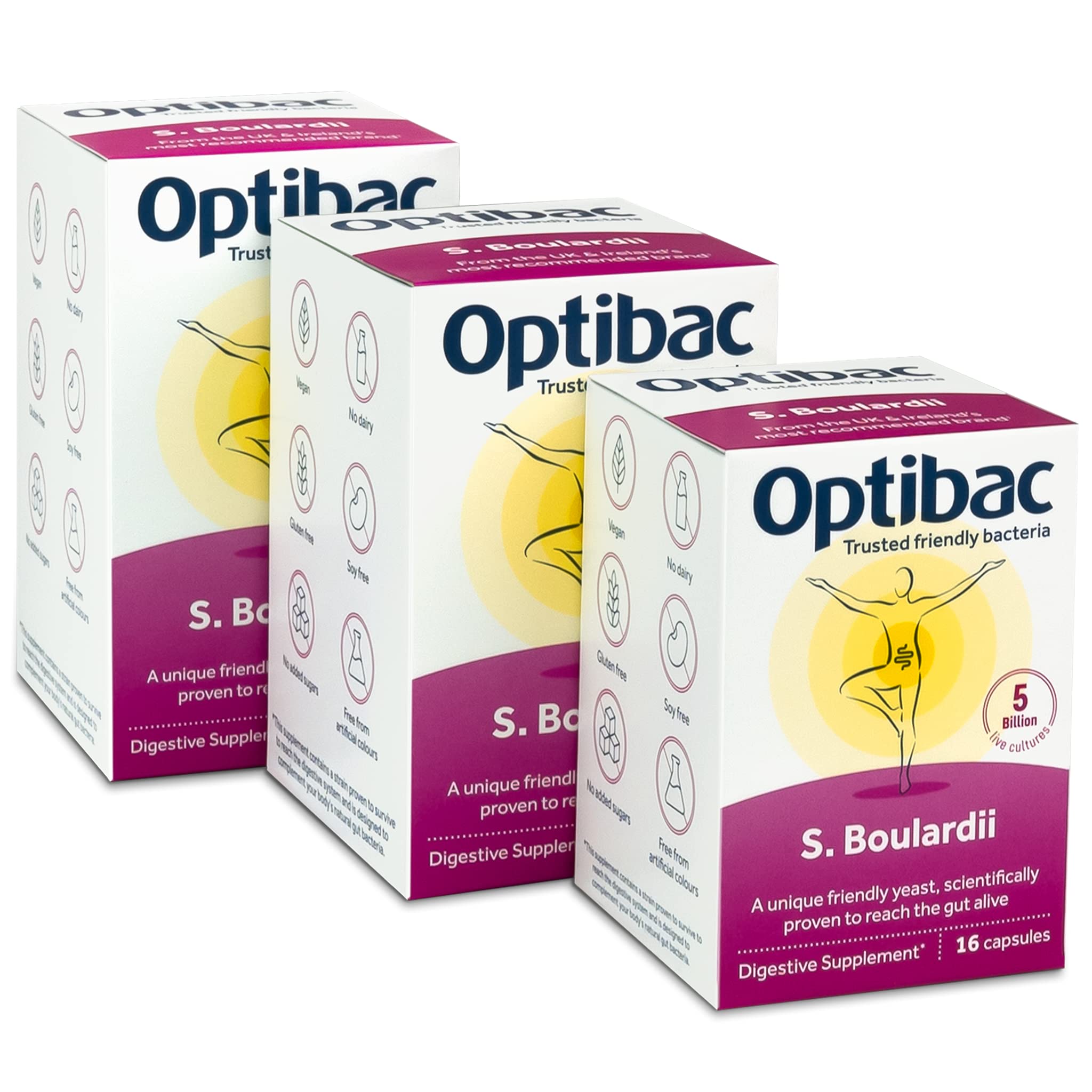 Optibac Probiotics Saccharomyces Boulardii Vegan 5 Billion Scientifically Proven to