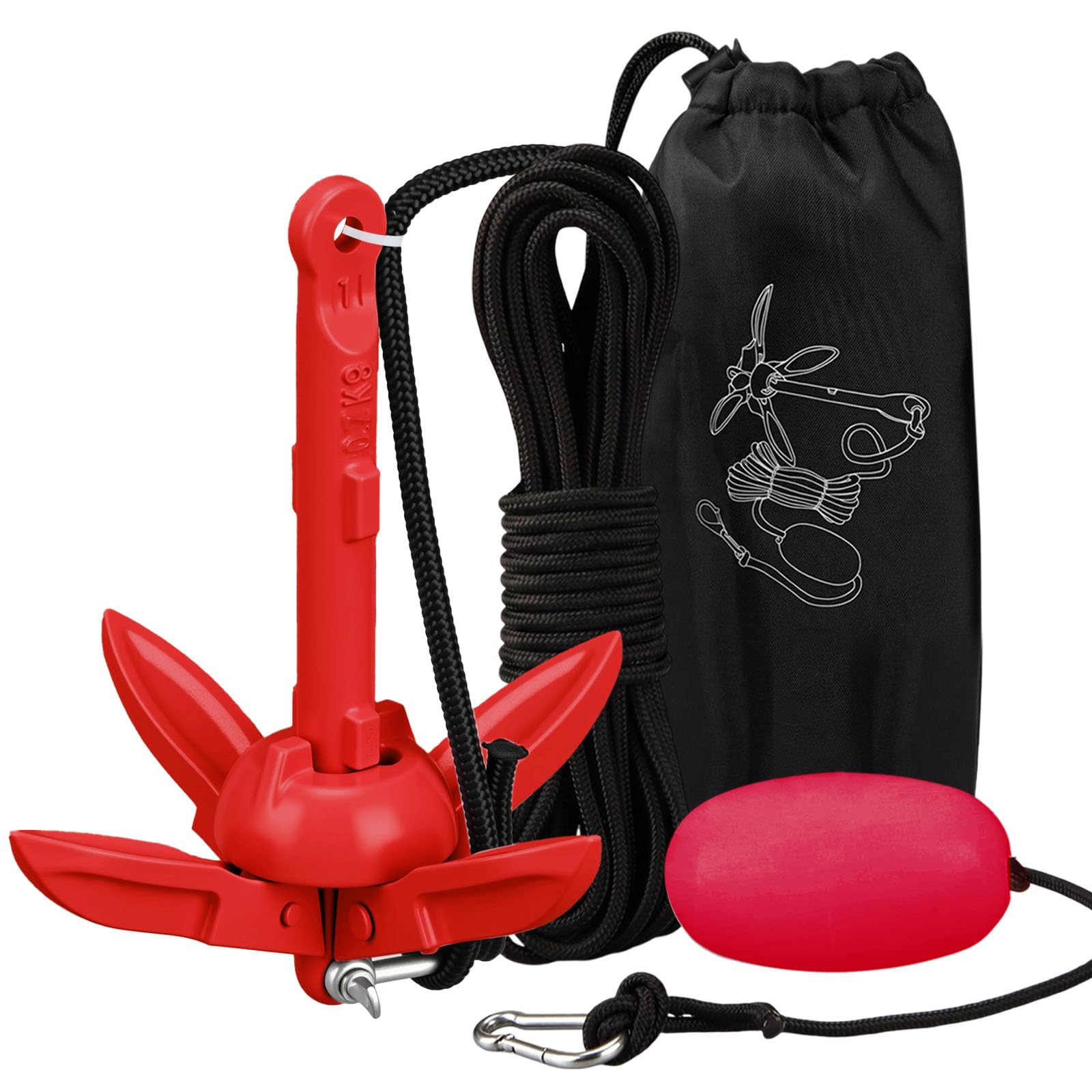 MorningRo Folding Grapnel Anchor Kit with 40ft Rope