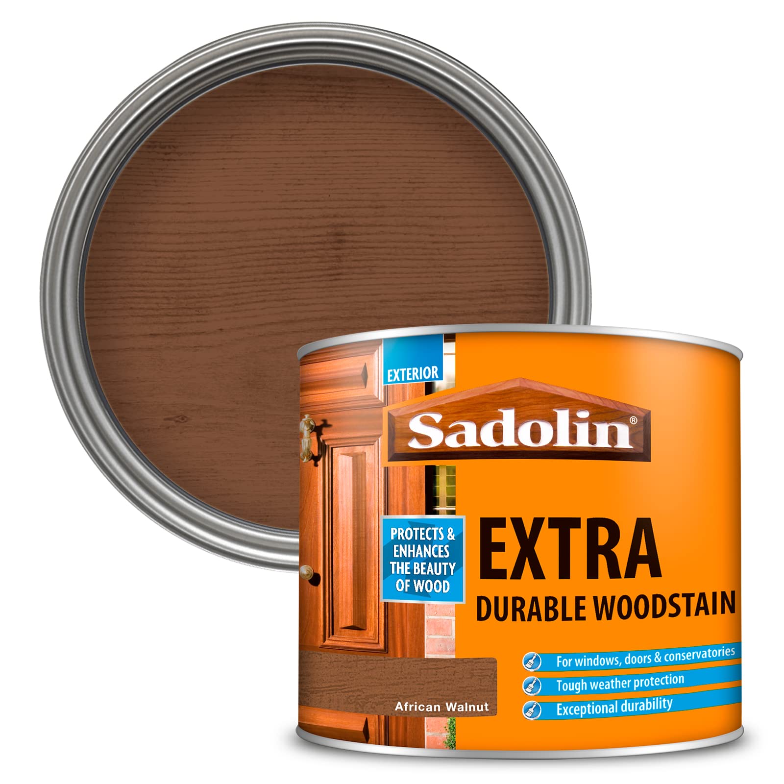 Sadolin 5028554 Extra Durable Woodstain African Walnut 500Ml 5721147612400