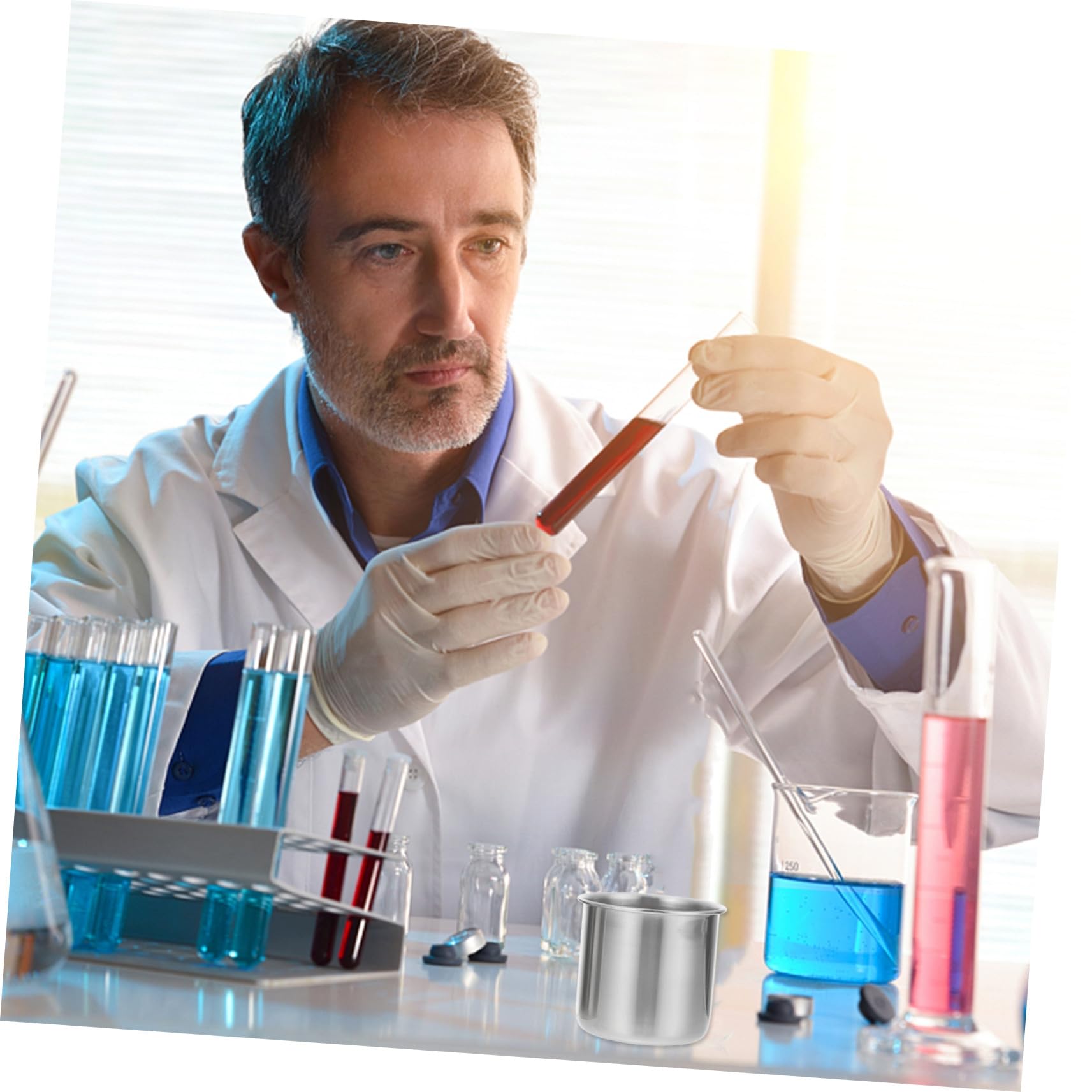 INOOMP 6piezas Vasos Medidores Acero Inoxidable para Laboratorio Vaso Metálico para Medicinas Herramienta de Medición Unidades