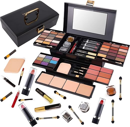 58 colors Professional Makeup Kit for Women Full Kit, All In One Makeup Set for Women Girls Beginner, Makeup Gift Set with Eye Shadow Blush, Lipstick, Compact Powder, Mascara, Eyeliner, Lip Liner, Eyebrow Pencil, Glitter Powder(331N)