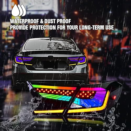 Miniatura 7 de T T-ABC Luces traseras compatibles con Honda Accord 2018-2022 EX EXL LX Sport Touring luces traseras híbridas secuenciales de 10 generación,