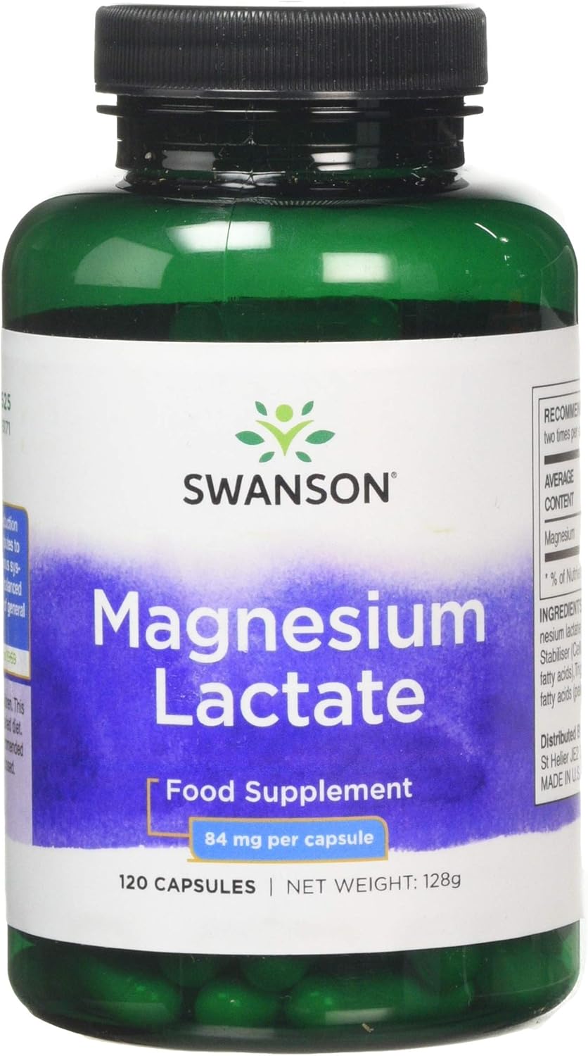 Swanson Magnesium Lactate 84mg, 120 Capsules Amazon.co.uk Health