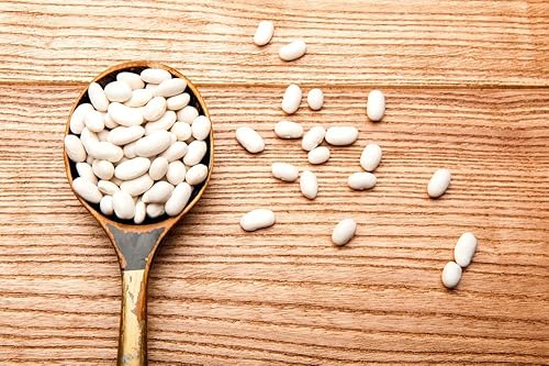 Miniatura 5 de Frijoles de canellini orgánicos, 1 libra  Sin OMG, frijoles blancos secos, germinables, veganos, kosher, a granel. Requiere remojar. Rico en fibra,