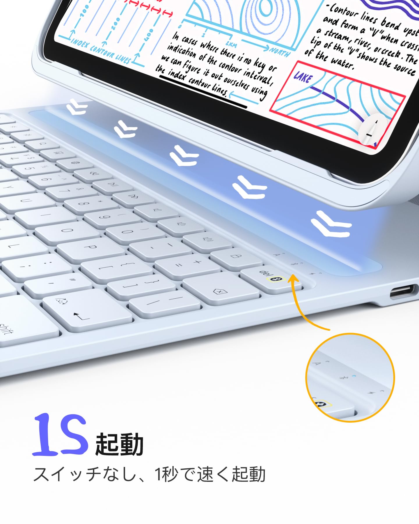 【ほぼ未使用】BT100％ 第10世代 本体＋キーボードケース＋ペンシルセット Amazon | Inateck iPad A16 第11世代/第10世代 超軽量キーボード付き