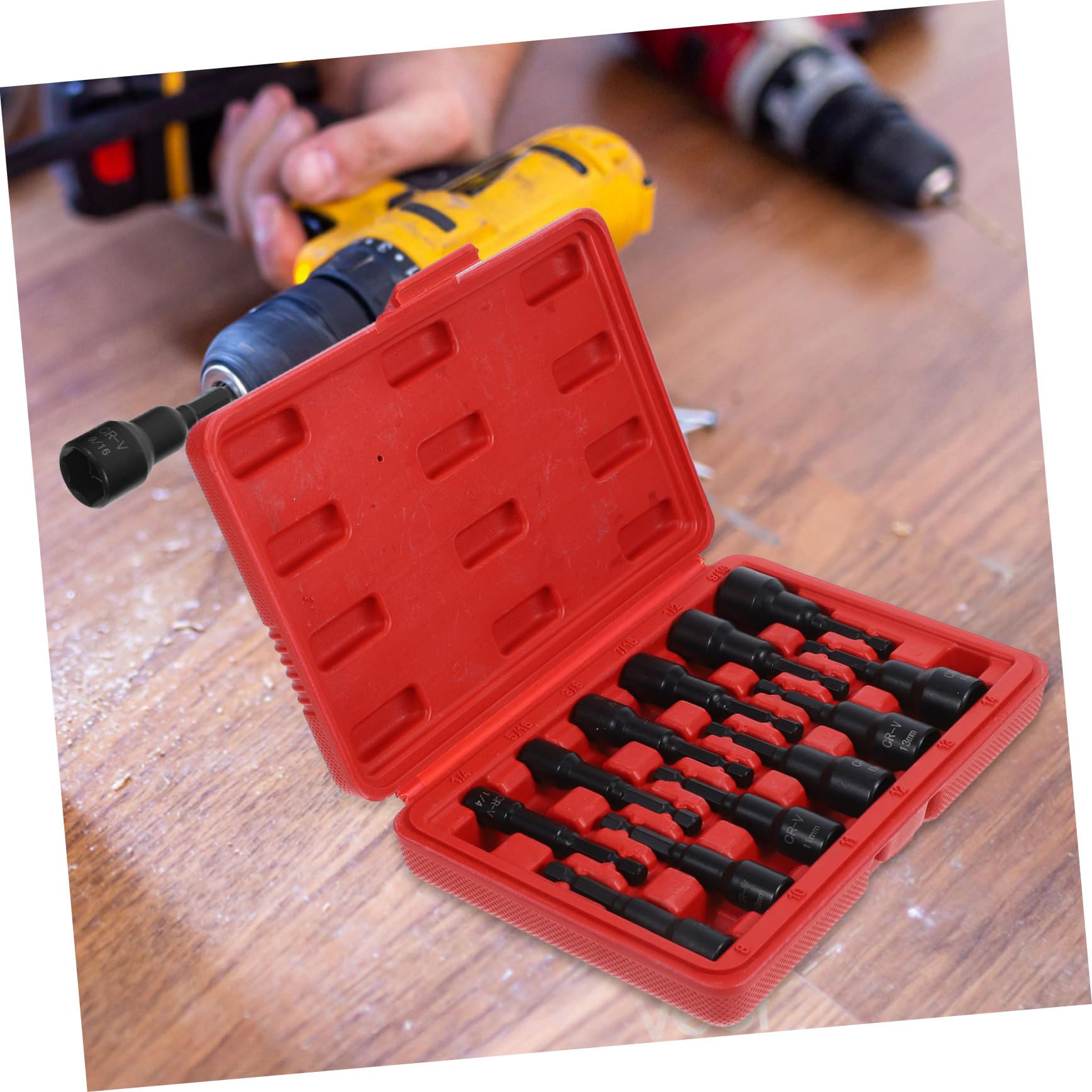 ABOOFAN Set di 12 Pezzi di Bussole Esagonali in Acciaio Cromo-vanadio, Kit Presa Magnetica per Avvitatore ad Impulsi, Aumento Efficienza e Affidabilità Lavoro