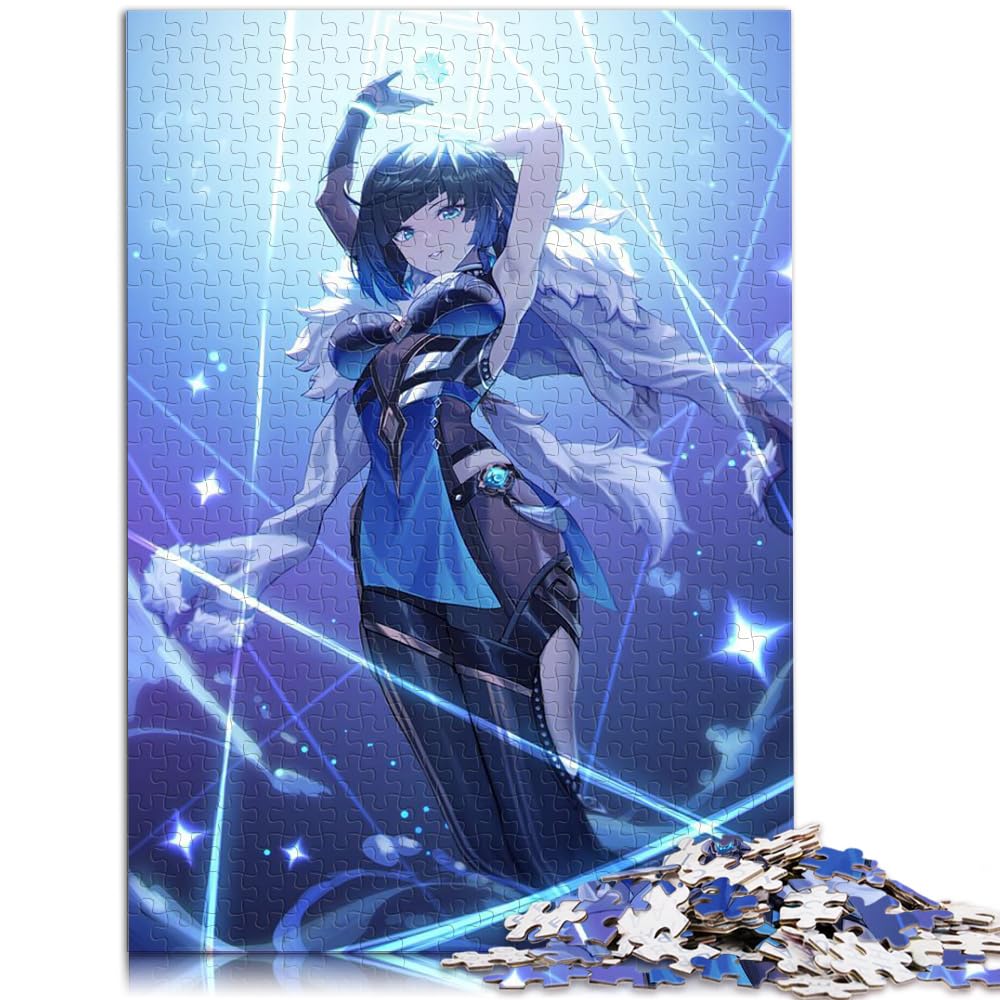 puzzles for Genshin Impact Yelan 1000 Extra Large Piece Jigsaw Puzzle Wooden Jigsaw Puzzle with Matching Poster and Trivia Sheet 1000pcs(50x75cm) — image 1