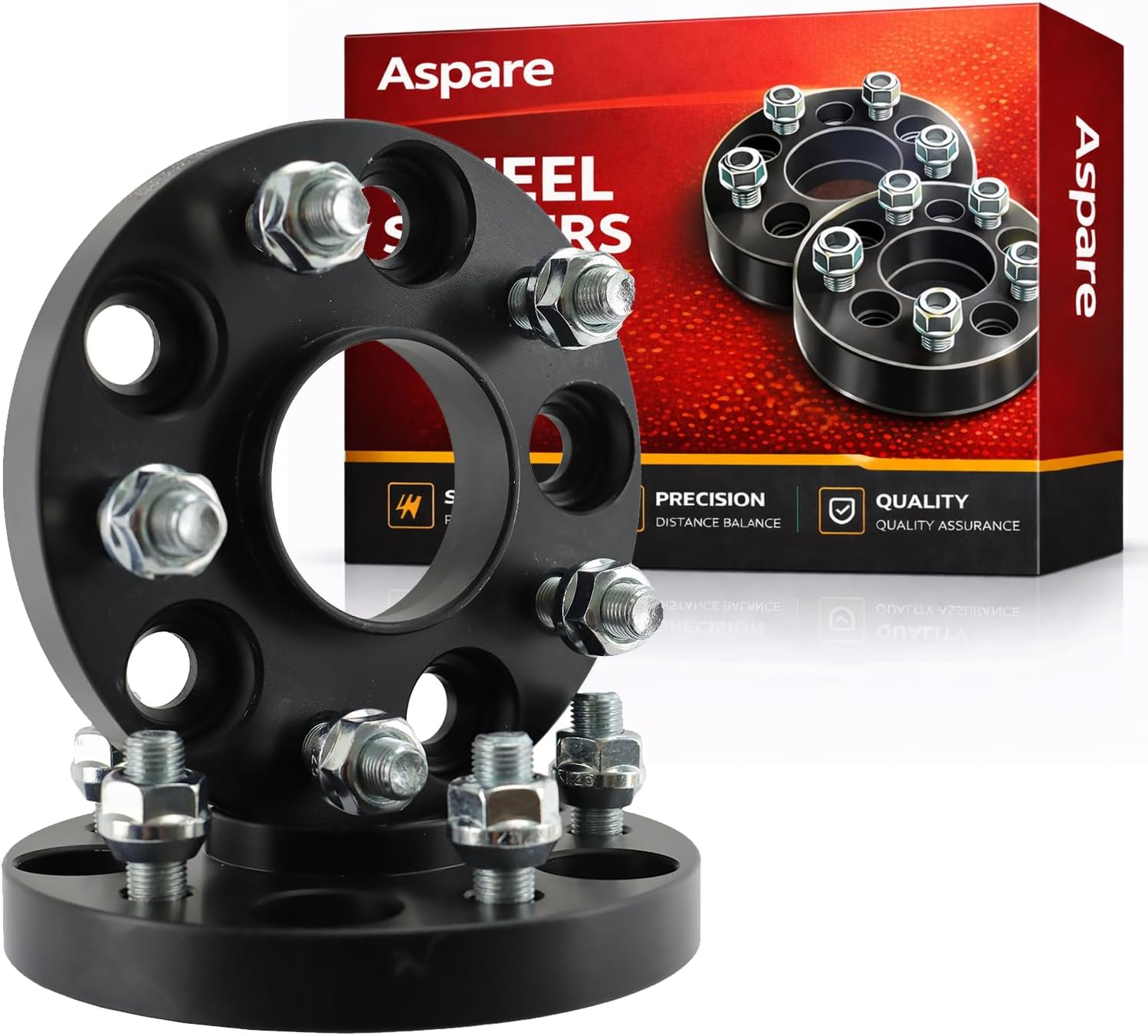 5x4.5 Hubcentric Wheel Spacer Kit 0.75", 12x1.25 Studs, 64.1mm Hub Bore, Forged Aluminum Wheel Spacers