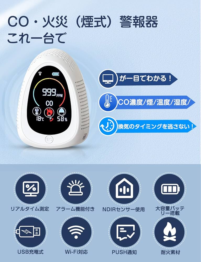 Amazon.co.jp: 【スマホでCO温度湿度管理 長時間稼働】温湿度計