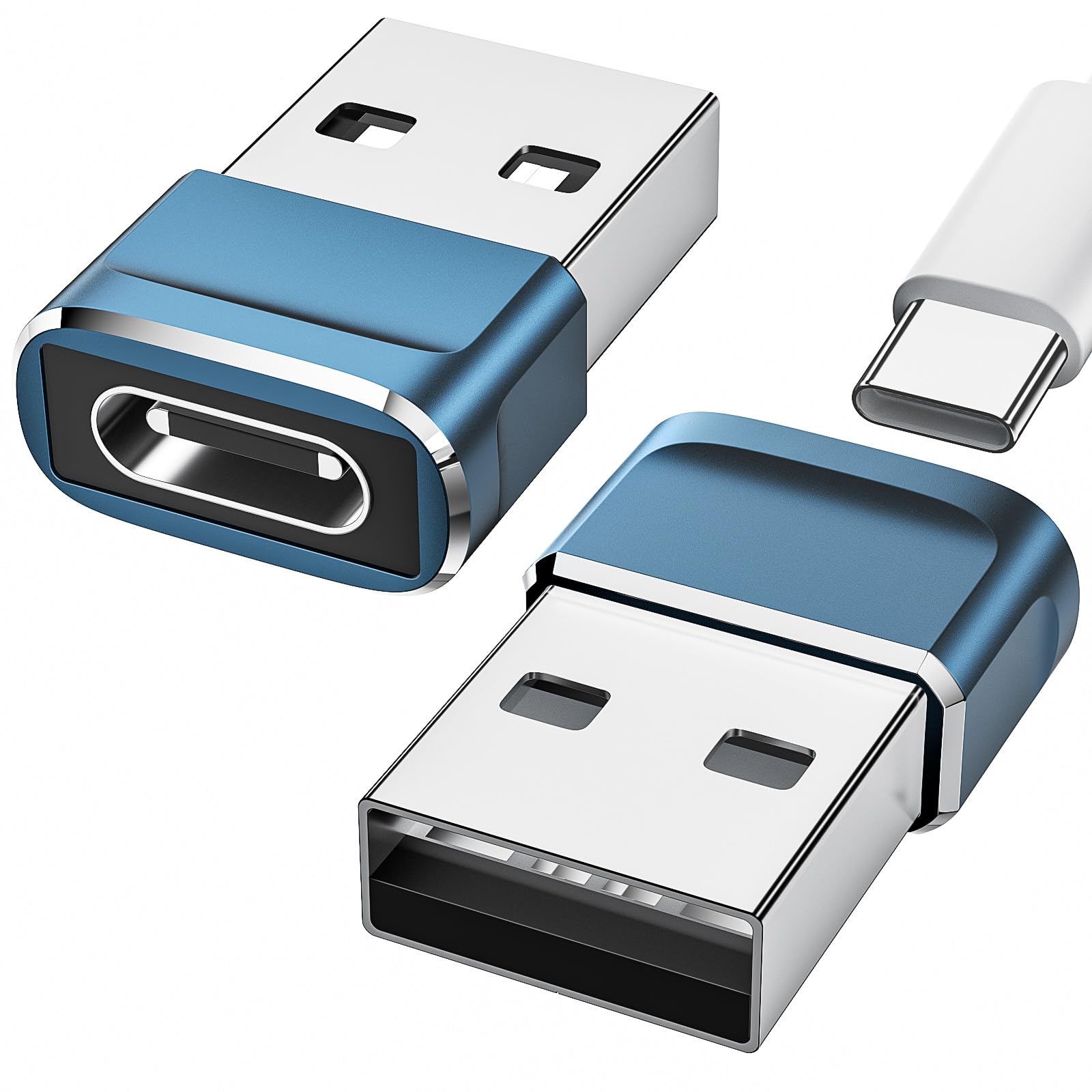 CarPlay Adapter Car Charger Adapter for iPhone 16 15 Pro Max iPad Pro Cable, USB to USBC Adaptor, USB-A to USB-C OTG Connector USB2.0 for iPhone 15 16 Samsung S24 S23 S22 S21A35 A55, Grey, 2-Pack