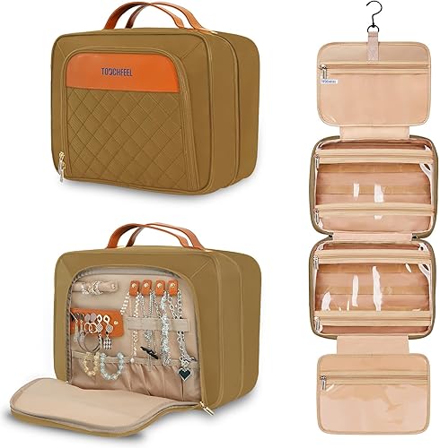 Neceser colgante para mujer, organizador de maquillaje de viaje, bolsa de aseo extragrande, bolsa de cosméticos de baño resistente al agua con