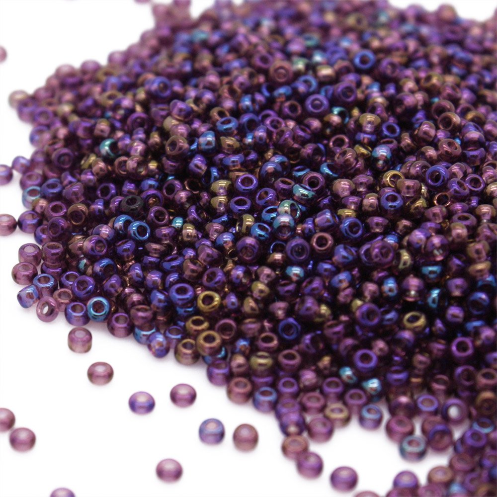 Preciosa Beads Unlimited Rainbow Czech Amethyst Glass Rocaille/Seed 11/0-Pack of 100g, 11/0