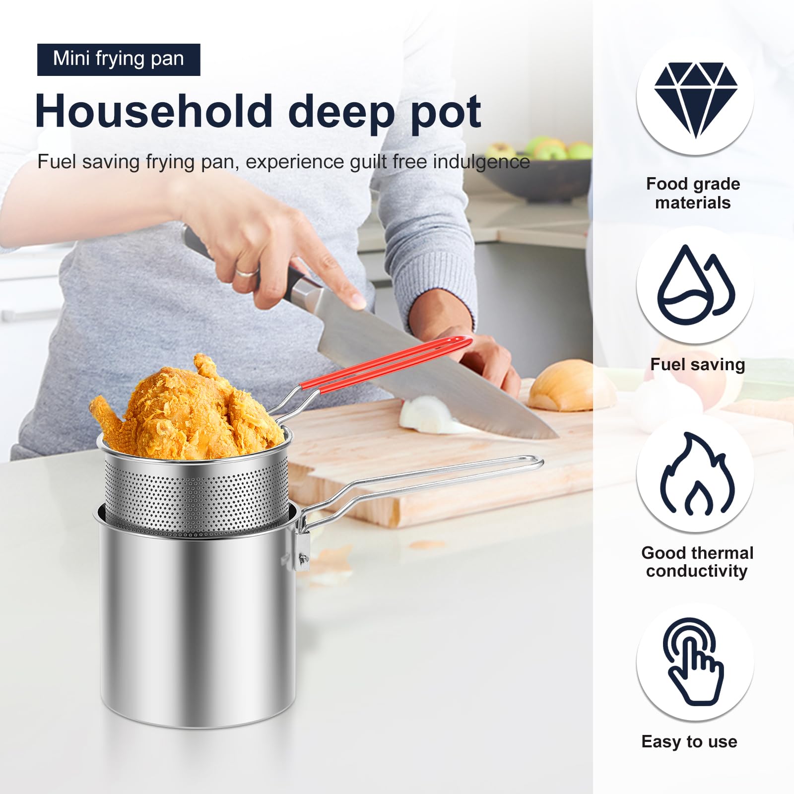 Friteuse à Huile Mini Friteuse Mit öL 1 Personne En 304 Acier Inoxydable Friteuse éLectrique Friteuse à Huile Mini Friteuse Mit öL 1 Personne En 304 Acier Inoxydable Friteuse éLectrique