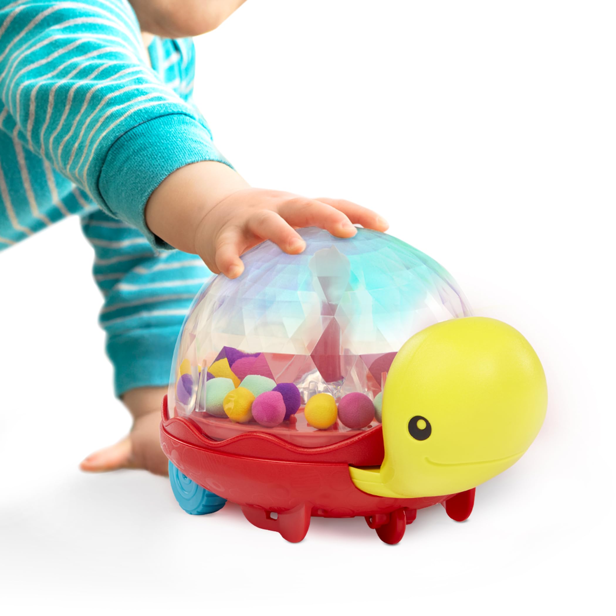 B. toys Walk 'N' Pop!, girello a spinta e popper tartaruga luminosa