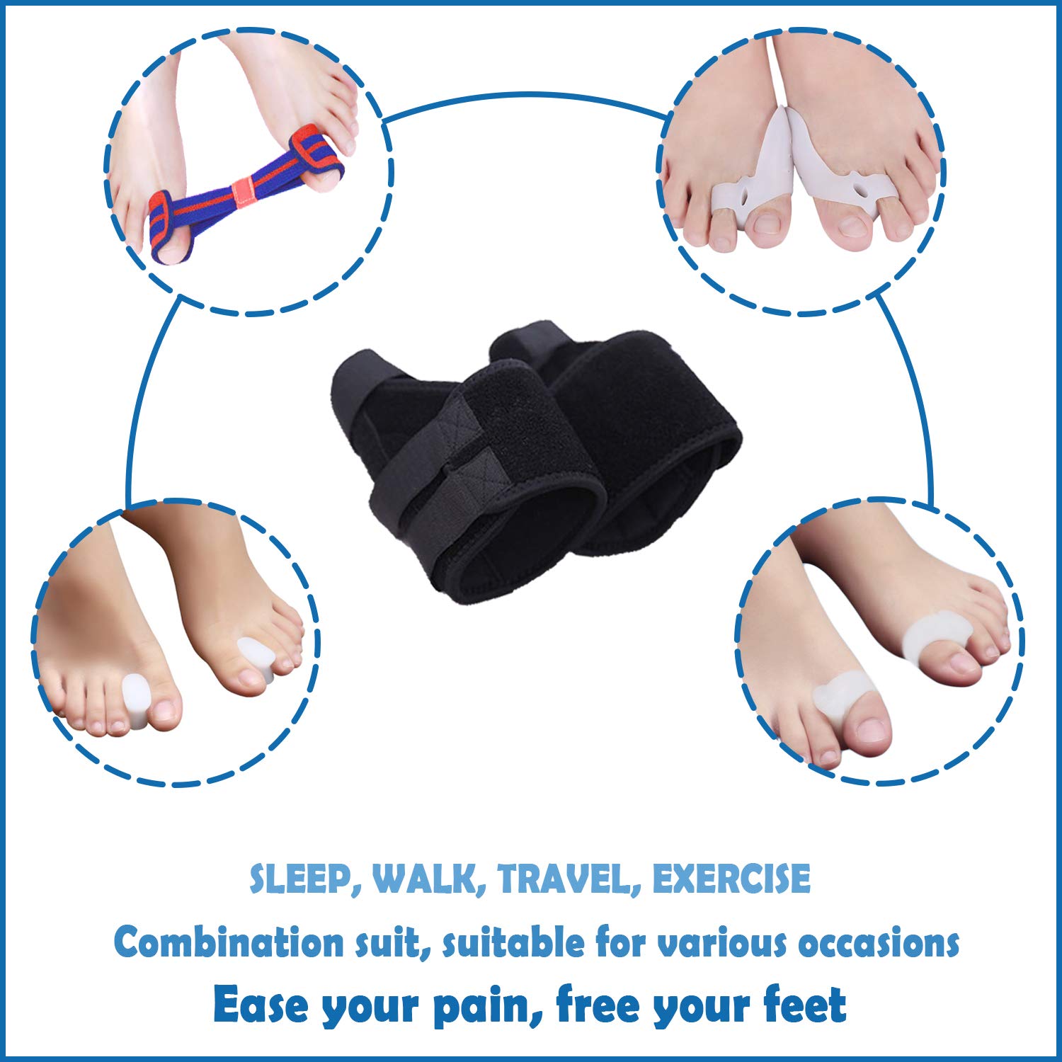 Bunion Corrector and Toe Separators Suit,Treat Pain in Hallux Valgus