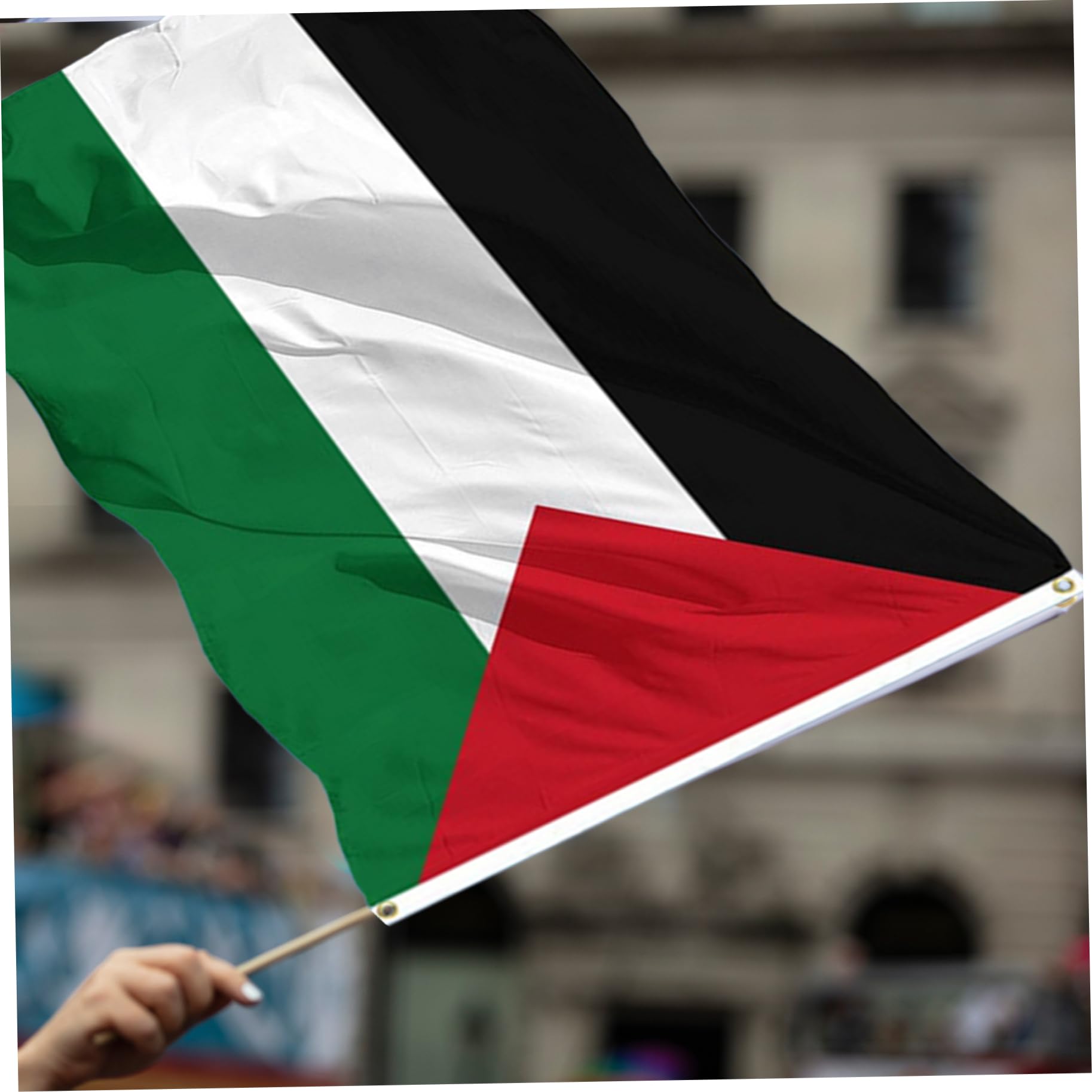 GOXAEEE Bandiera Della Palestina 150x90 Cm In Poliestere - Bandiera Nazionale Con Occhielli In Ottone, Resistente Ai Raggi UV Per Esterno