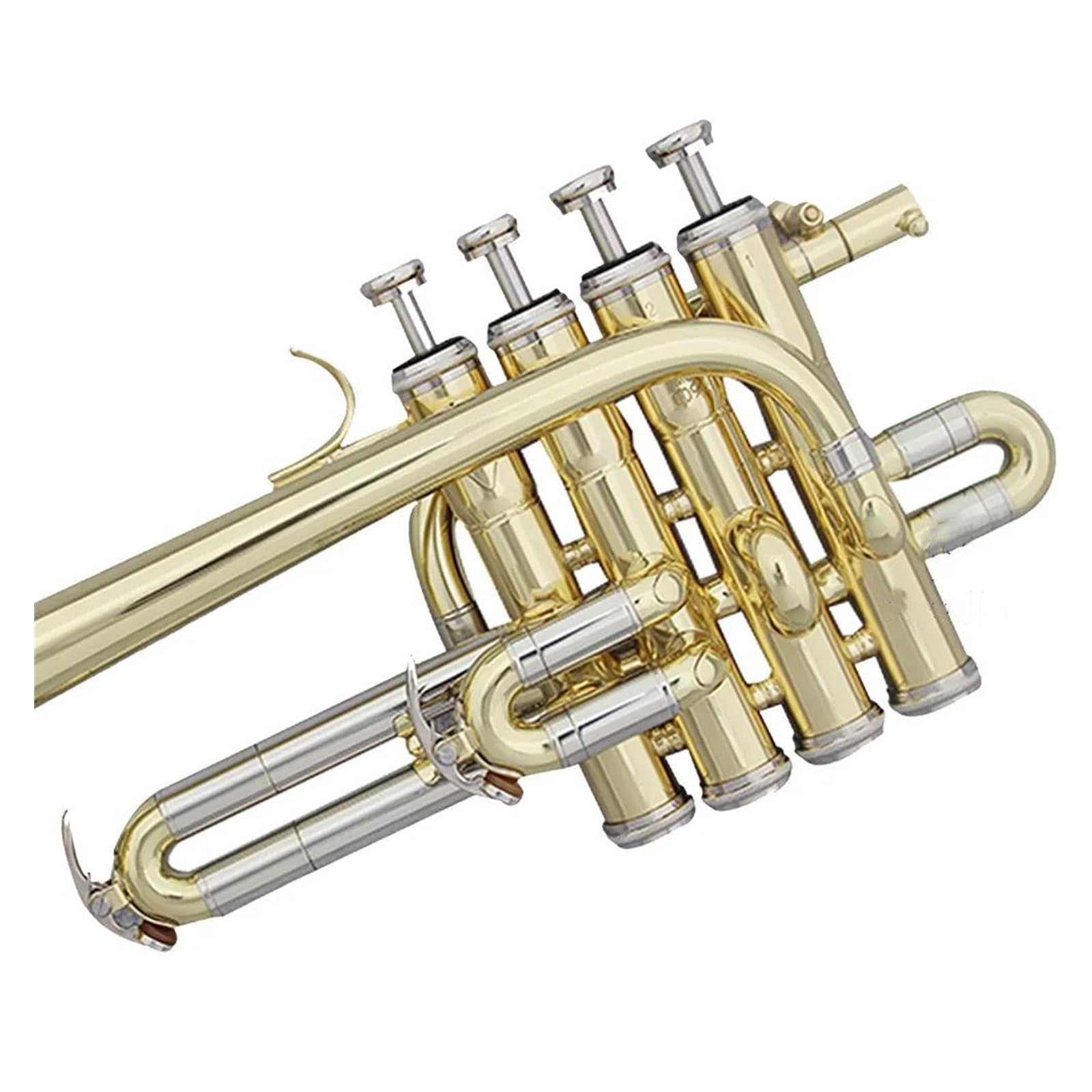 Professionell Trompete Professionelle hochwertige Bb-Piccolo-Trompete aus Messing gold- und silberfarben lackierter Trompetenkolben aus hochwertiger Legierung