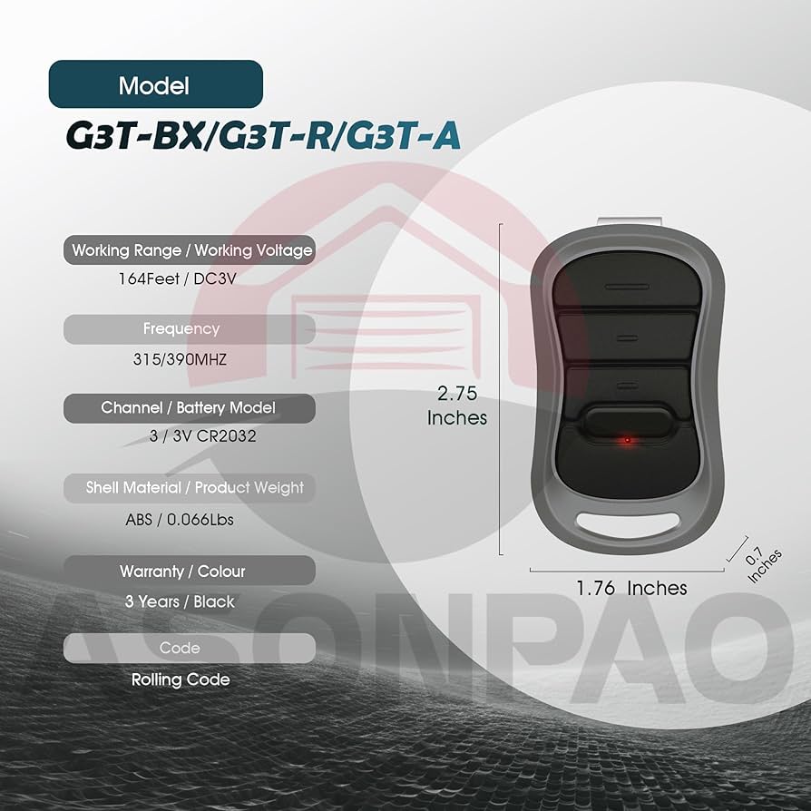 2X G3T-R G3T-A G3T-BX Intellicode Genie Garage Door Opener