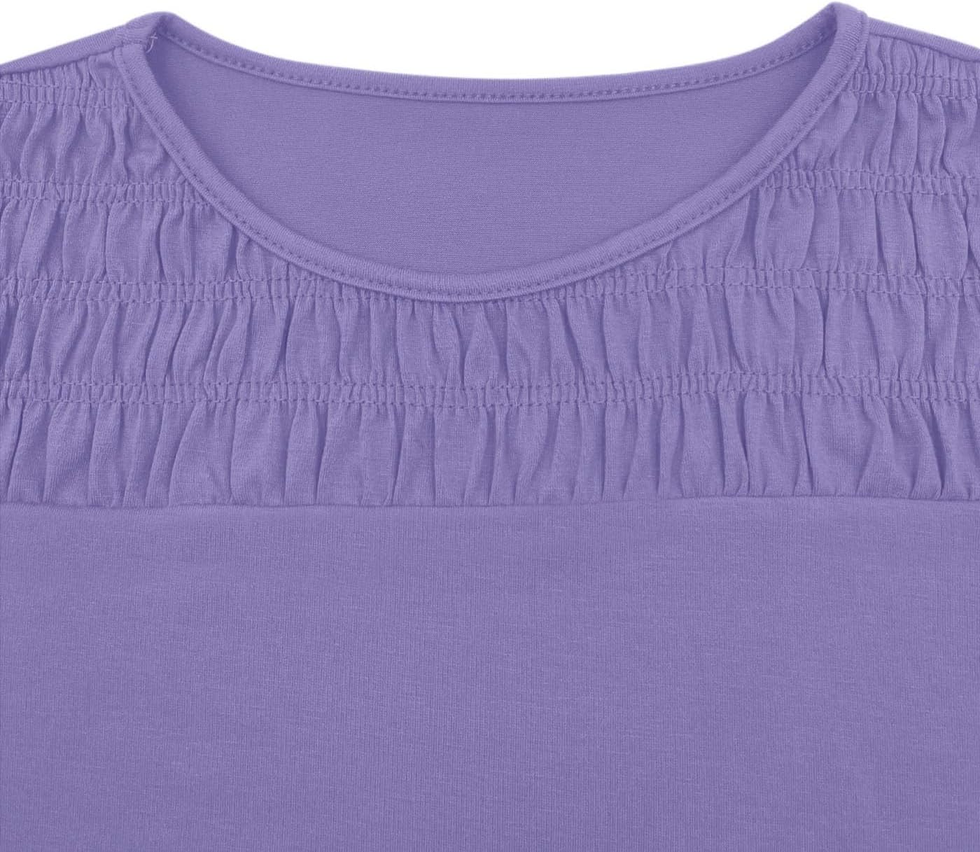 Vivitulip Girl’s Basic Long Sleeve Crew Neck T-Shirts Casual Smocked Cute Tunic Tops - Image 4