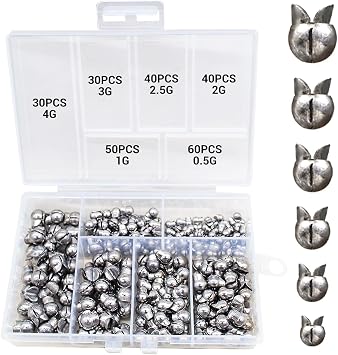 250/180Pcs Split Shot Fishing Weights Sinkers, Round Open Mouth Design Fishing Weight Clip on Sinker Weight Freshwater Saltwater Fishing Accessories Gift for Fishing Lovers