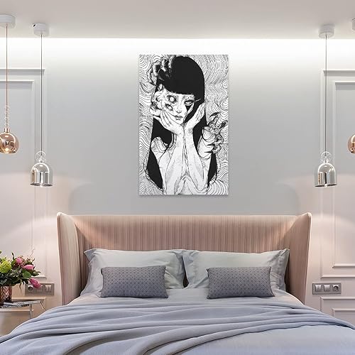 Miniatura 8 de SEJAS Póster de manga de terror de Tomie Junji Ito impreso en lienzo de anime, pósteres, impresiones artísticas de pared para sala de estar, baño,