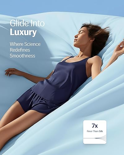 Miniatura 4 de REST Evercool+ - Juego de sábanas refrescantes de 1 sábana bajera Cali King de 15 pulgadas de profundidad (estiradas hasta 18 pulgadas) y 2 fundas