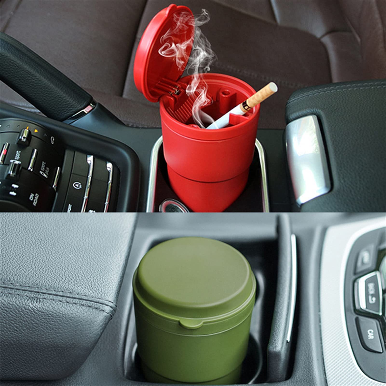 MRKU Cendrier Portable en céramique pour Voiture, Seau à déchets pour Accessoires Fumeurs, Facile à Nettoyer