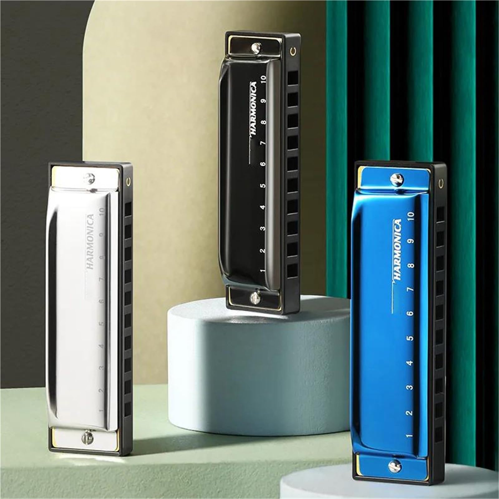 Armonica Armonica Blues A 10 Fori Per Principianti Tonalità Di Do(Silver)