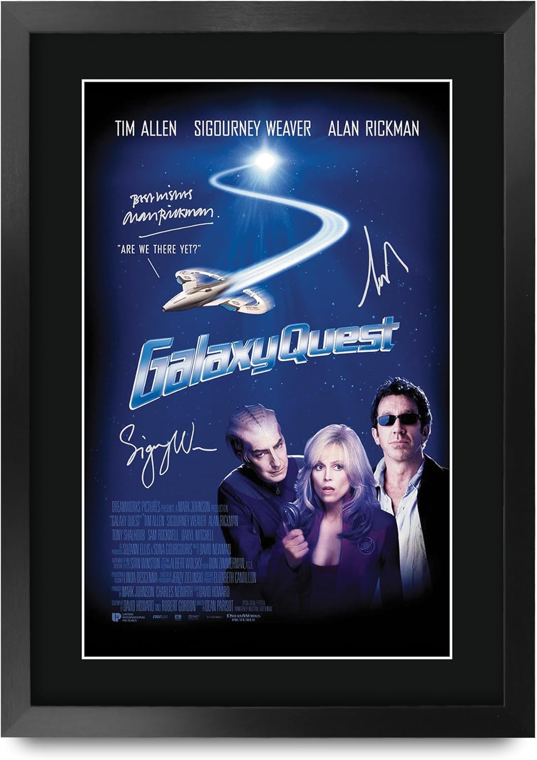 HWC Trading Galaxy Quest (1999) Gifts Printed Poster Signed Autograph Picture for Movie Memorabilia Fans - 16" x 12" Framed