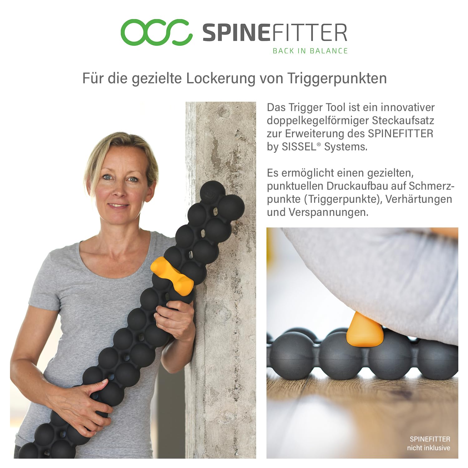 SPINEFITTER by SISSEL® Trigger Tool | Punktueller Druckaufbau | Effektive Schmerzlinderung & Lösen von Verspannungen | Robustes Material | Ideal für Rückengesundheit & Fitness | Leicht & Mobil