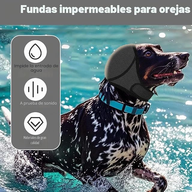 Foto 3 de 8 de MiOYOOW Protección de Orejas para Perro, Cubierta Ajustable para Cabeza de Perro, Cancelación de Ruido