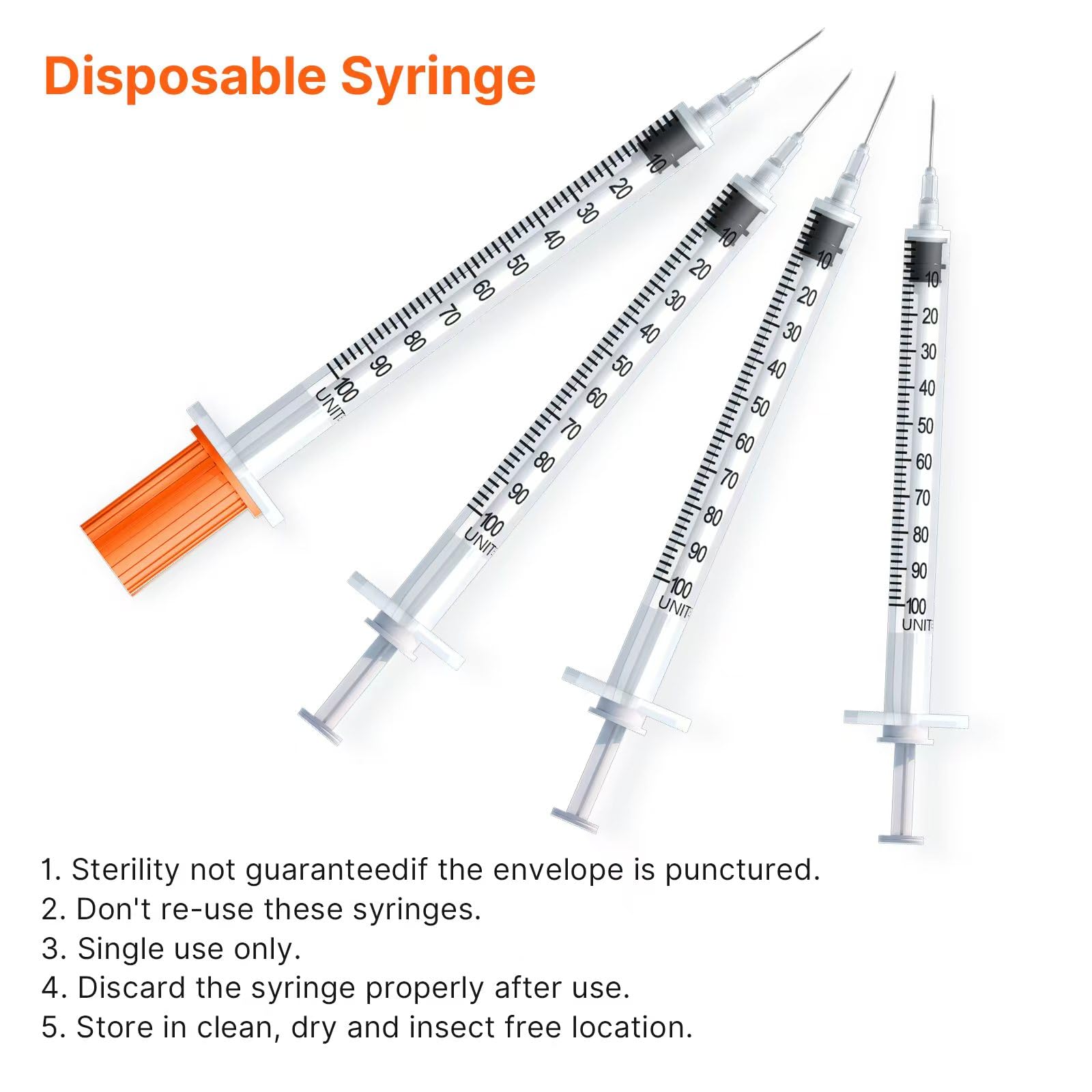 100pack 1ml/cc 31G 5/16 Inch lab Syringes, Individual Package — Amazon image 5