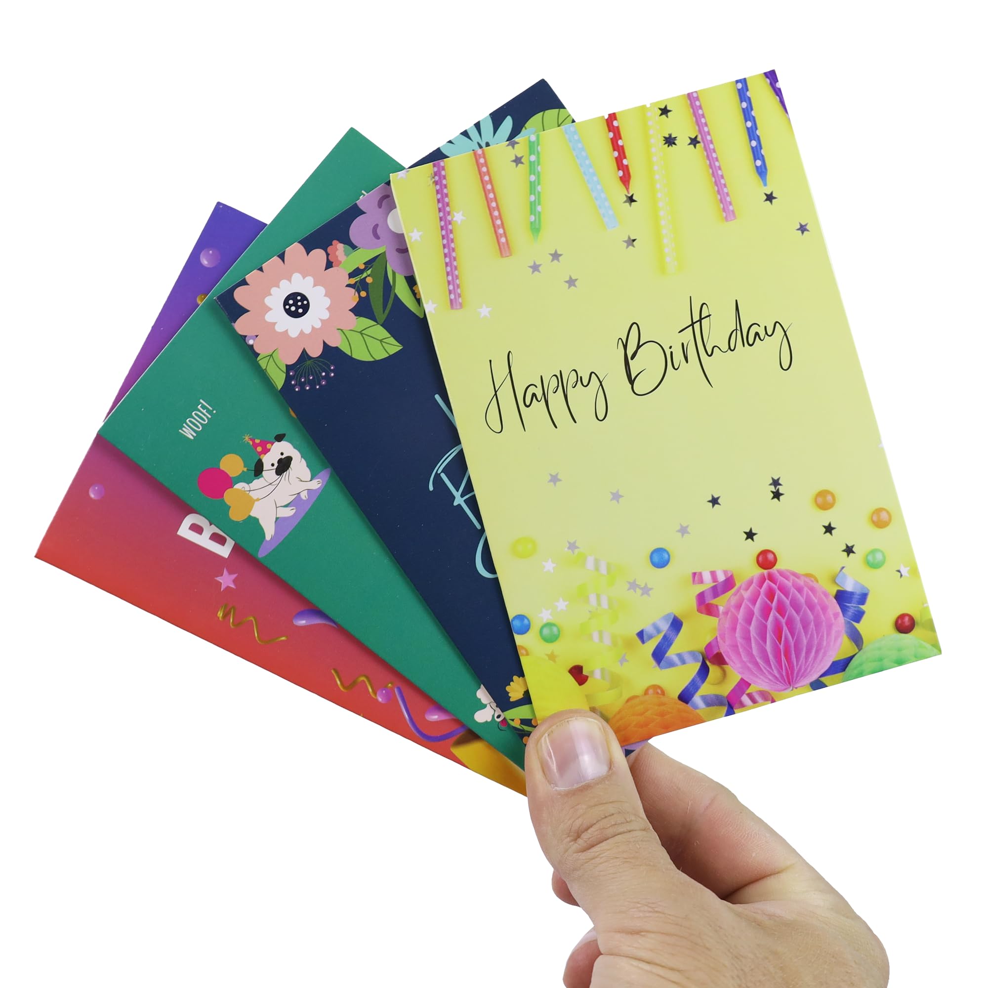 Dessie Assortimento di 80 biglietti di auguri di buon compleanno – Biglietti di compleanno sfusi con buste, messaggio all'interno, scatola e sigilli d'oro – Confezione multipla di biglietti di