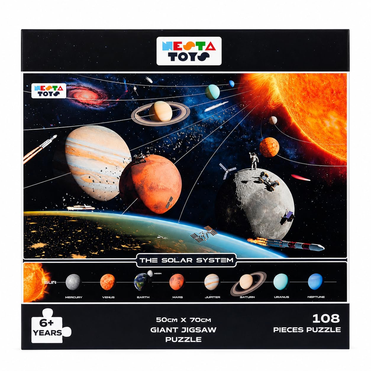 NESTA TOYS - Floor Puzzle & Game, Solar System Jigsaw Puzzle, Educational Toy, Gifts for Boys & Girls Ages 6 to 14 | Space Toys for Kids | 108 pcs, 70 x 50 cm-image-18