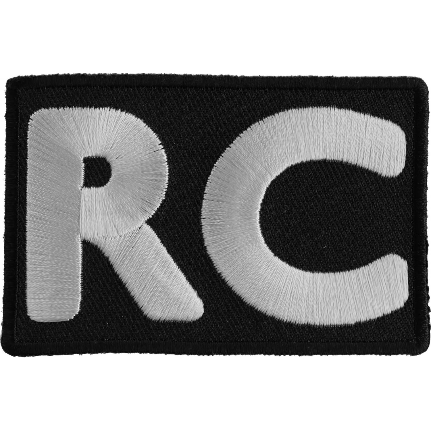 Ivamis Trading RC Patch White - 3x2 inch. Embroidered Iron on Patch