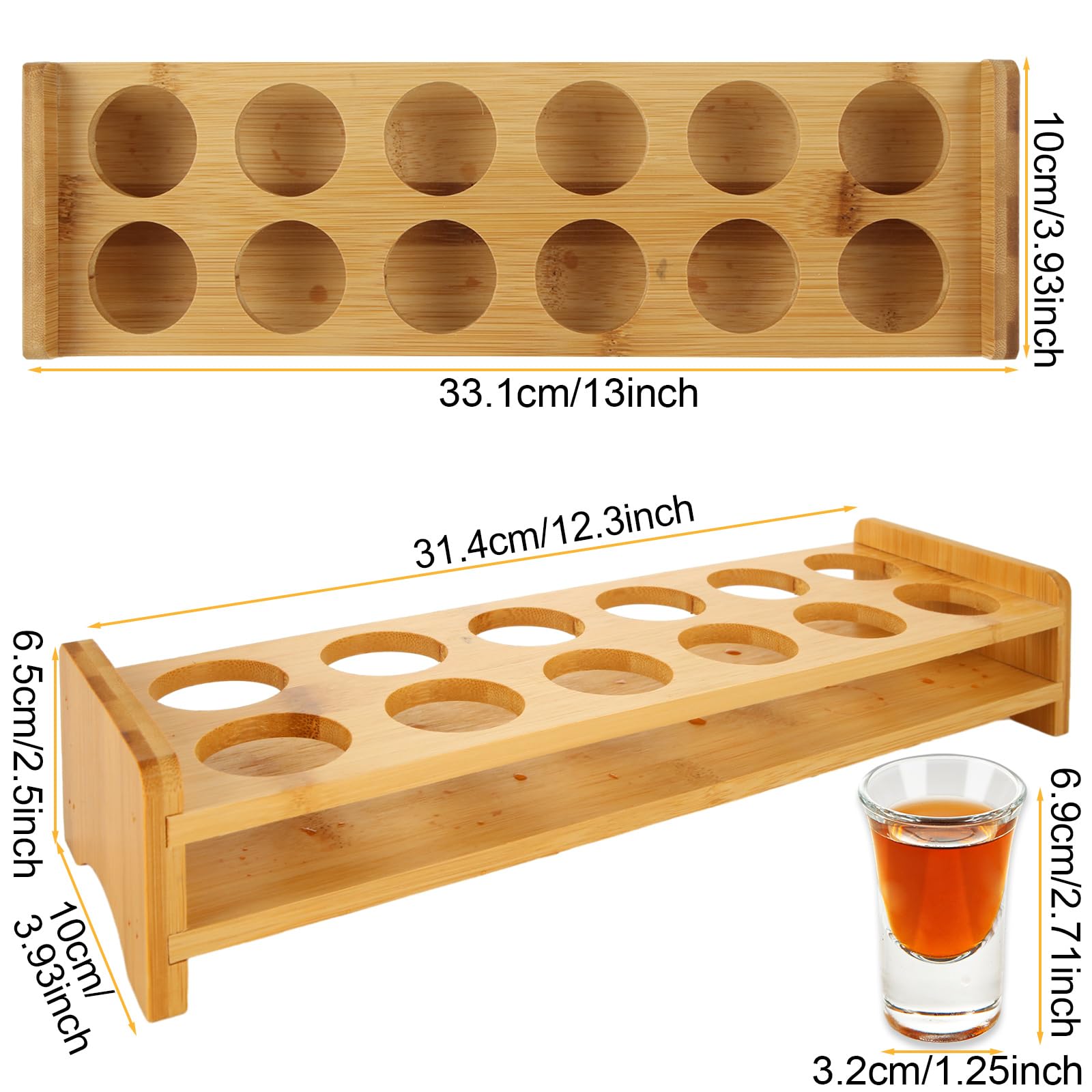 SHUESS Set 12 Bicchierini Da Liquore In Cristallo 30ml Con Vassoio Porta Bicchieri, Ideale Per Whisky, Vodka E Cocktail, Regalo Perfetto Per La Casa - 3