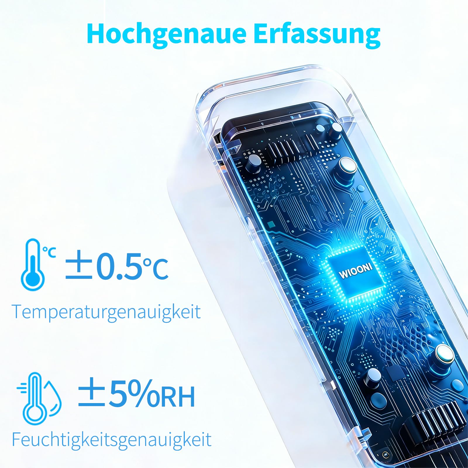 WLAN Thermometer Hygrometer mit App, 150m Reichweite für Innen Außen, Tuya Smart Life kompatibel für Gewächshaus Weinkeller, 3 Sensoren + Basisstation