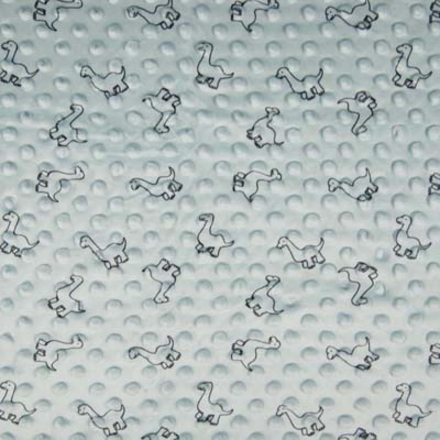Luxury Dimple Baby Cuddle Soft Fabric Material - Dinosaurs Dusty Green