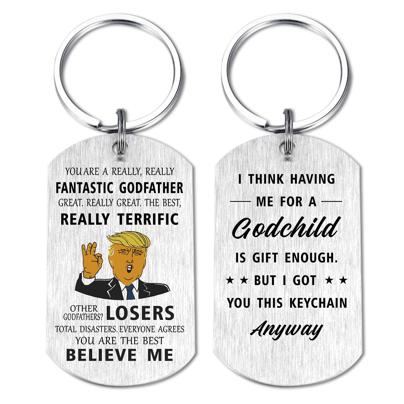 Mataly Godfather Gifts from Godchild - Godfather Proposal Gifts - Will You Be My Godfather Keychain, Fathers Day God Father Gift for Men