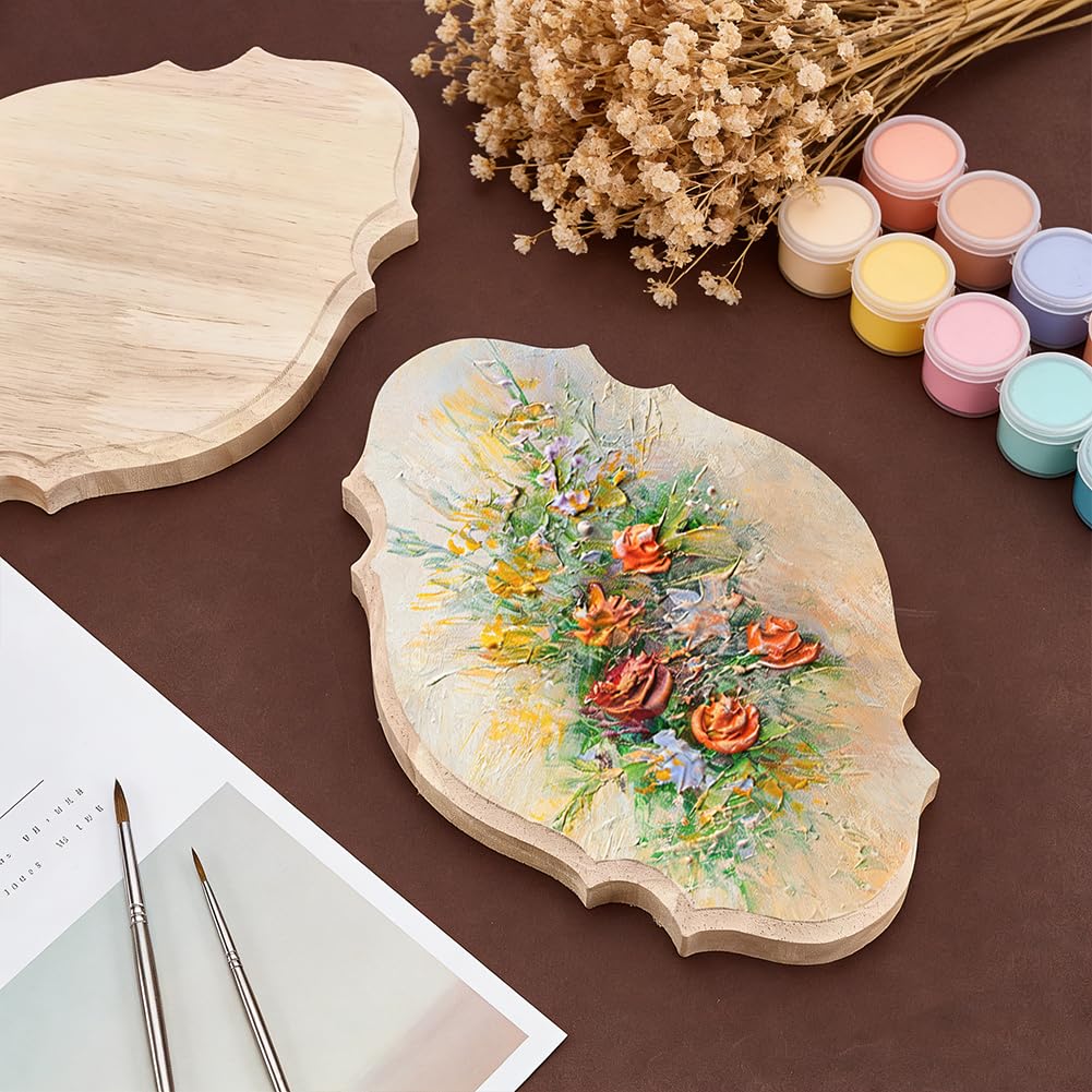 PH PandaHall 2pz Targhe in Legno Ovali a Scudo Grezze Targhe Artigianali Fai Da Te Bianche Antiche, Targhes Appese al Muro per Casa Porta Matrimoni e Progetti DIY, 22.2x15cm