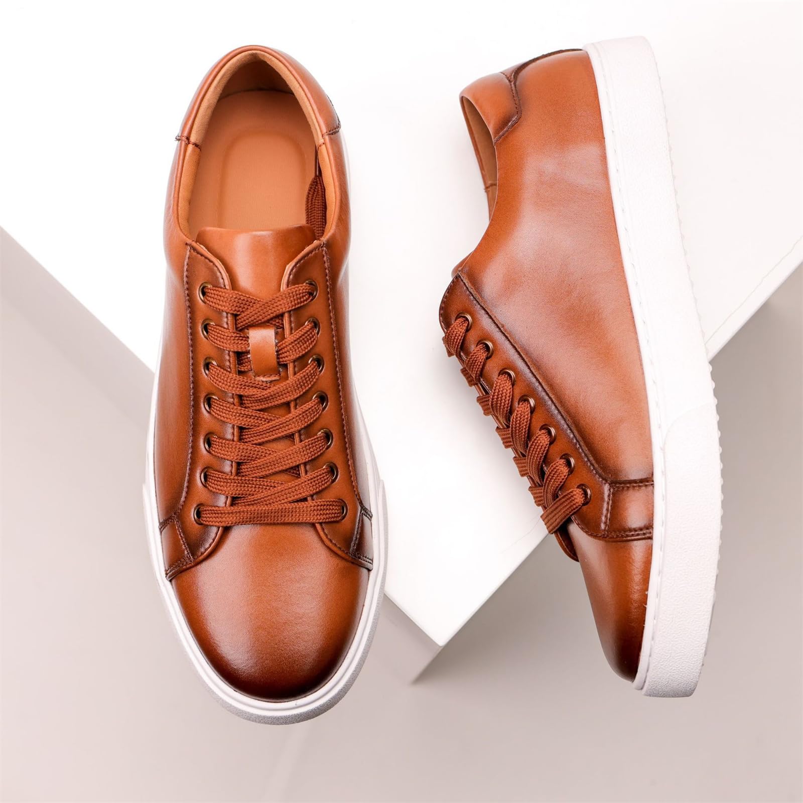Scarpe da Ginnastica Eleganti da Uomo con Punta Liscia Casual Classiche Stringate da Lavoro Formali da Passeggio