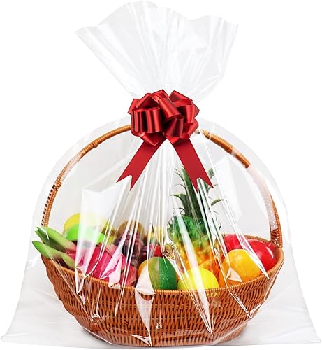 Miniatura 8 de SYOGUA Bolsas de celofán extragrandes transparentes para regalo (10 unidades, 30 x 40 pulgadas)