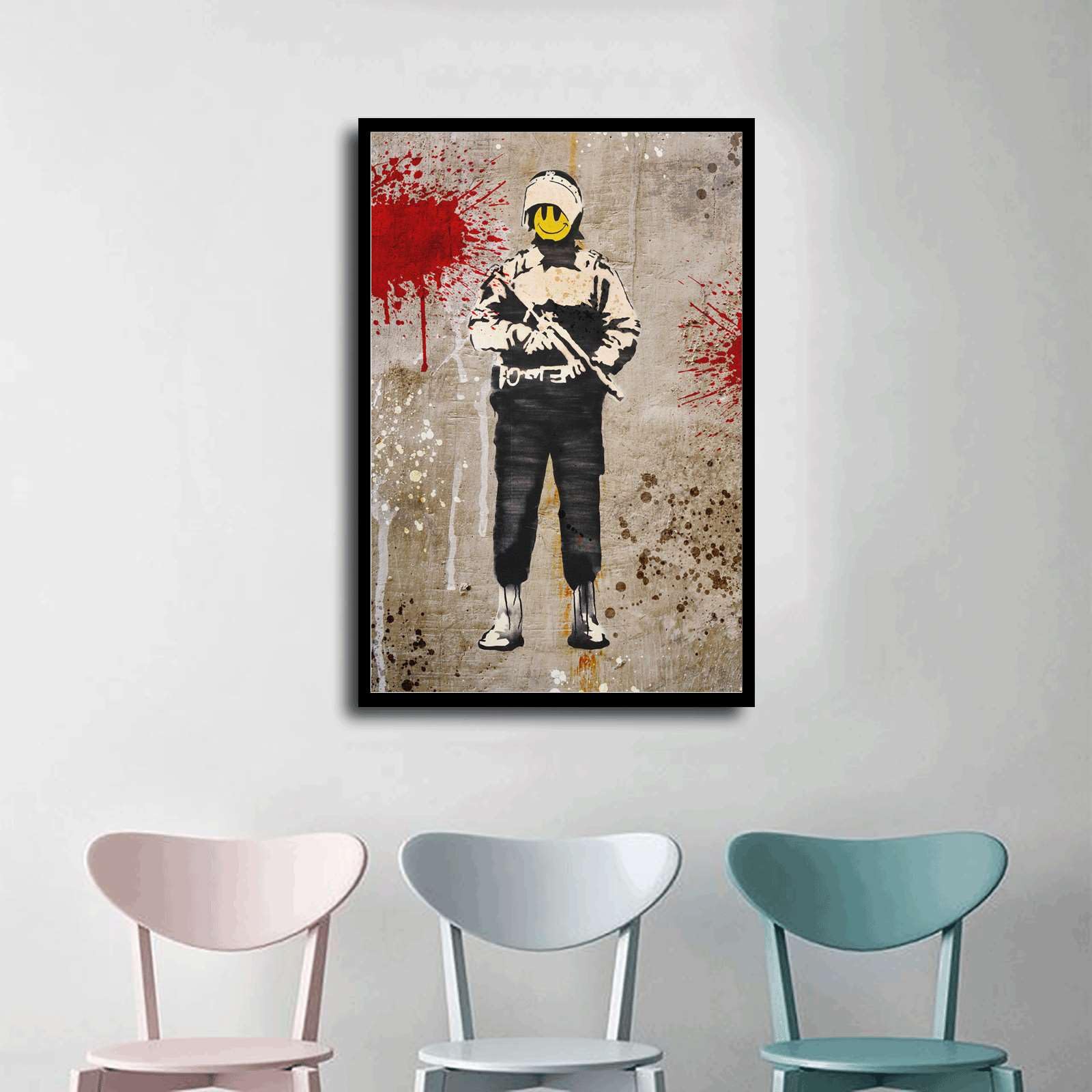 Banksy Pop Art Smile Canvas Painting Street Art Poster E Stampe Wall Art Picture For Living Room Decor Murale 42x60cm (17x24in) Senza Cornice - Foto 11