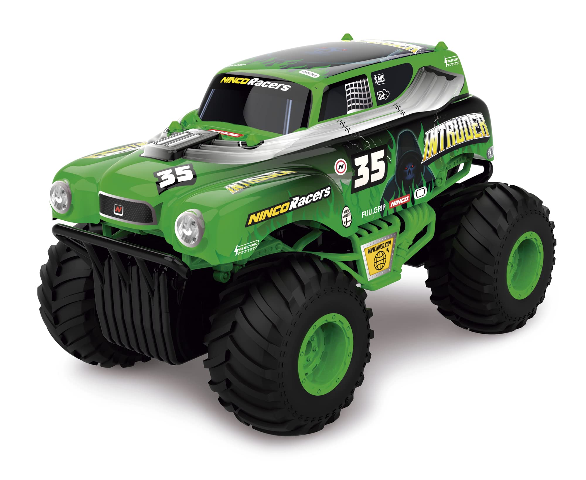 Ninco Racers Intruder | Monster Truck Skala 1/16 Zdalnie sterowany samochód dla dzieci +6 lat | Zawiera baterię 500mAh i progresywne przyspieszenie (NH93146)