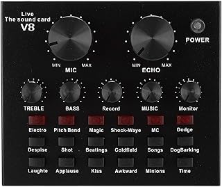 Live Sound Card - Portable Live Broadcast Sound Card - 112 Kinds Electric Sound - Mobile Audio Mixer - Support for Mobile Phone/Computer