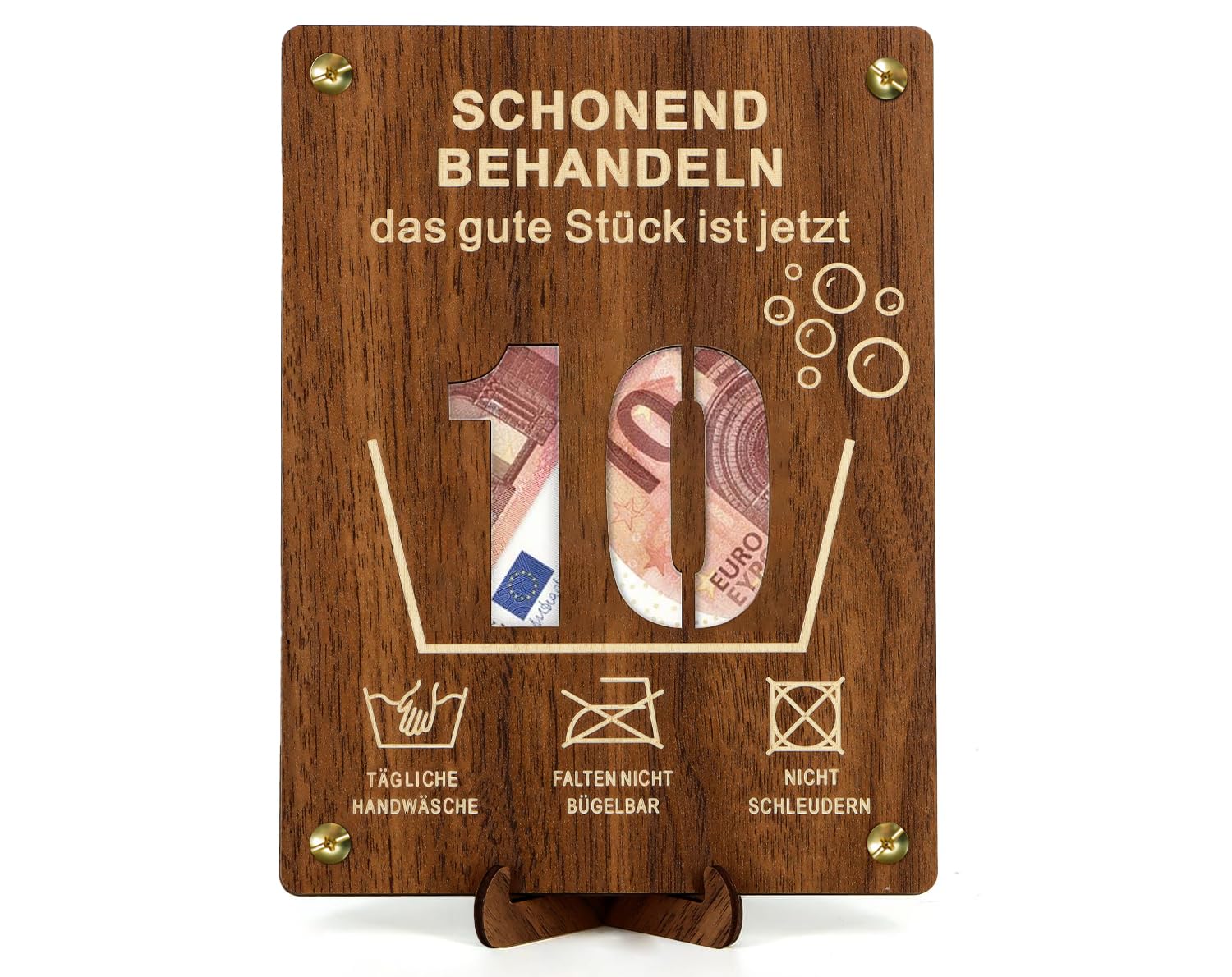 Mutmacher Geschenk Gestrickte Kleeblatt mit LED Lichterkette