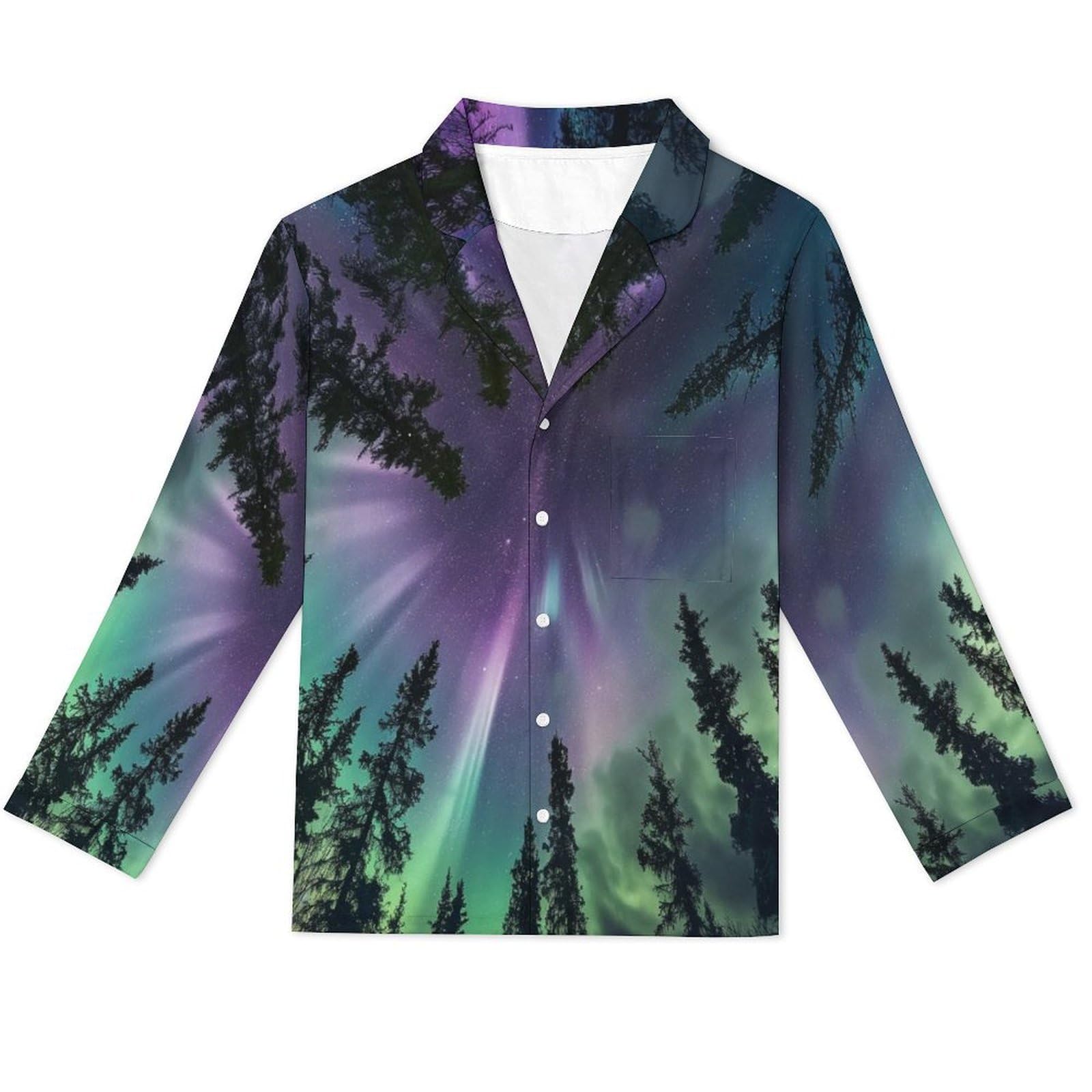 OLEETS Completo Pigiama da Uomo 2 Pezzi - Cielo Notturno Pigiama Invernale Casual Morbido da Notte Completo con Top E Pantaloni A Maniche Lunghe 2 Pezzi Pigiama Largo