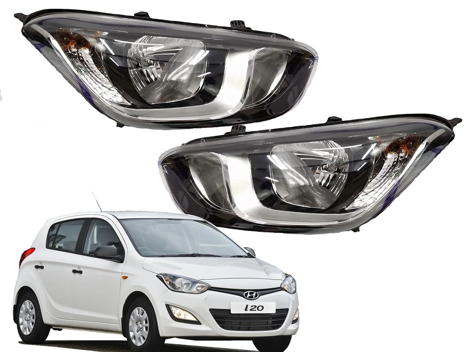 Auto Pearl Headlight Assembly Compatible with i20 Type-2 (2012-2014) (Left & Right Side)-picture-11